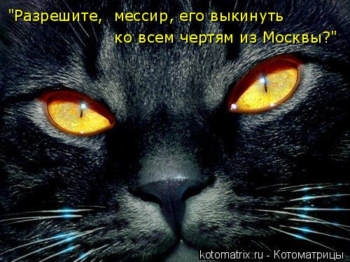 "Разрешите, мессир, его выкинуть ко всем чертям из Москвы?"... Котоматрица: "Разрешите, мессир, его выкинуть ко всем чертям из Москвы?"