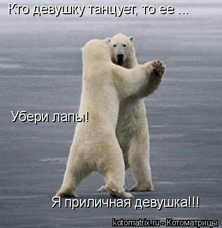 Кто девушку танцует, то ее ... Убери лапы! Я приличная девушка!!!... Котоматрица: Кто девушку танцует, то ее ... Убери лапы! Я приличная девушка!!!