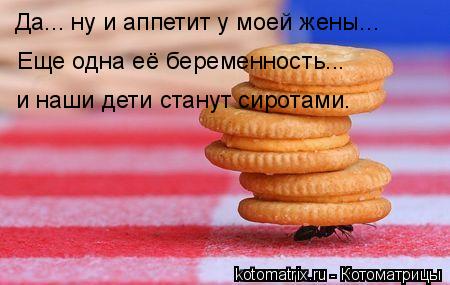 Да... ну и аппетит у моей жены... Еще одна её беременность... и наши дети станут сиротами.... Котоматрица: Да... ну и аппетит у моей жены... Еще одна её беременность... и наши дети станут сиротами.