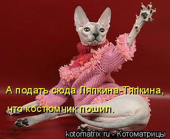 что костюмчик пошил. А подать сюда Ляпкина-Тяпкина,... Котоматрица: что костюмчик пошил. А подать сюда Ляпкина-Тяпкина,