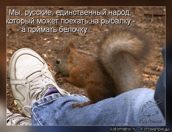 Мы, русские, единственный народ, который может поехать на рыбалку - - а поймать белочку...... Котоматрица: Мы, русские, единственный народ, который может поехать на рыбалку - - а поймать белочку...