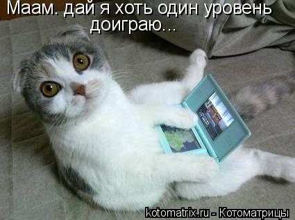 Маам. дай я хоть один уровень доиграю...... Котоматрица: Маам. дай я хоть один уровень доиграю...
