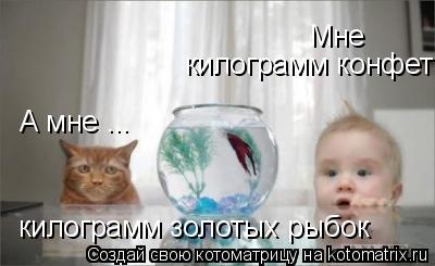 А мне ... килограмм золотых рыбок Мне килограмм конфет... Котоматрица: А мне ... килограмм золотых рыбок Мне килограмм конфет
