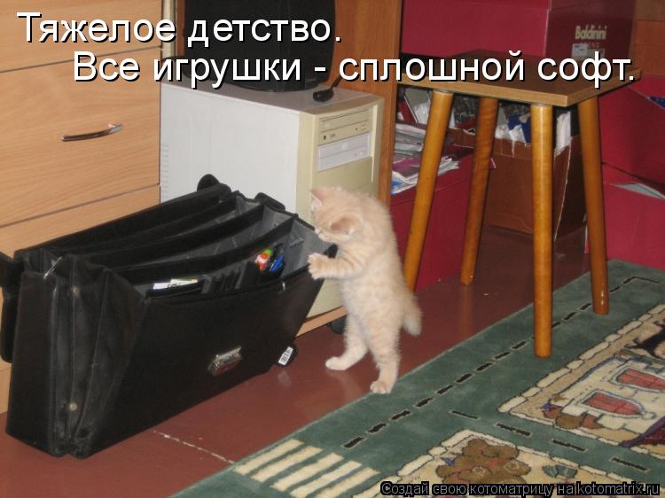 Тяжелое детство. Все игрушки - сплошной софт.... Котоматрица: Тяжелое детство. Все игрушки - сплошной софт.