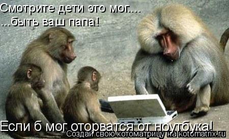 Смотрите дети это мог.... ...быть ваш папа! Если б мог оторватся от ноутбука!... Котоматрица: Смотрите дети это мог.... ...быть ваш папа! Если б мог оторватся от ноутбука!