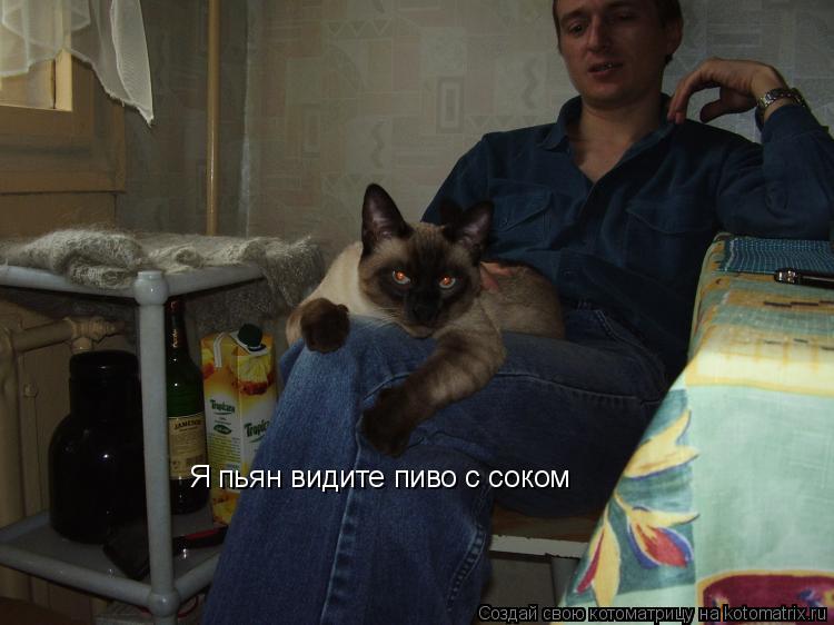 Я пьян видите пиво с соком... Котоматрица: Я пьян видите пиво с соком