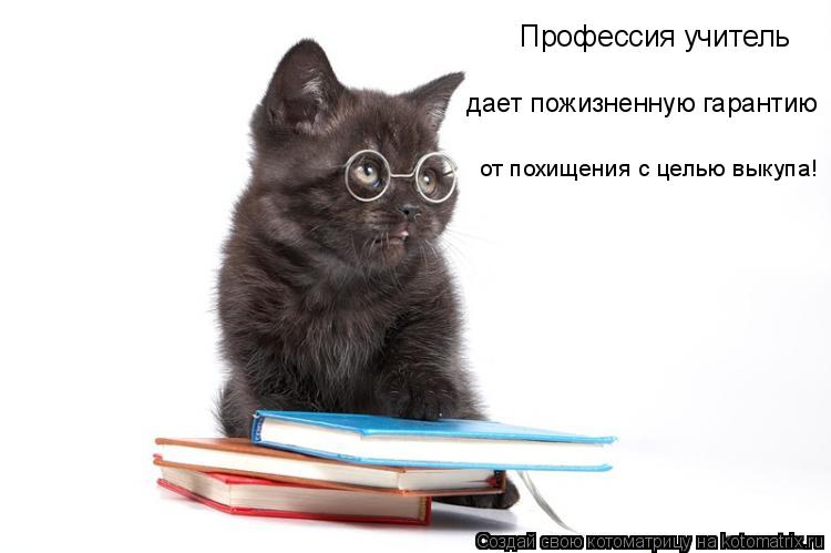 Профессия учитель дает пожизненную гарантию от похищения с целью выкупа!... Котоматрица: Профессия учитель дает пожизненную гарантию от похищения с целью выкупа!