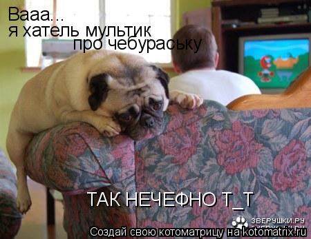 Вааа... я хатель мультик про чебураську ТАК НЕЧЕФНО Т_Т... Котоматрица: Вааа... я хатель мультик про чебураську ТАК НЕЧЕФНО Т_Т