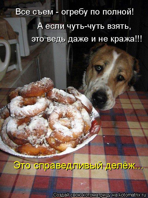 Все съем - огребу по полной! А если чуть-чуть взять, это ведь даже и не кража!!! Это справедливый де... Котоматрица: Все съем - огребу по полной! А если чуть-чуть взять, это ведь даже и не кража!!! Это справедливый делёж...