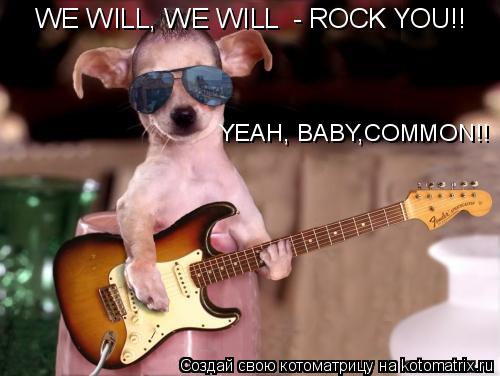 Котоматрица: WE WILL, WE WILL  - ROCK YOU!! YEAH, BABY,COMMON!!