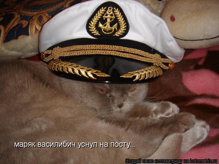 маряк василибич уснул на посту...... Котоматрица: маряк василибич уснул на посту...