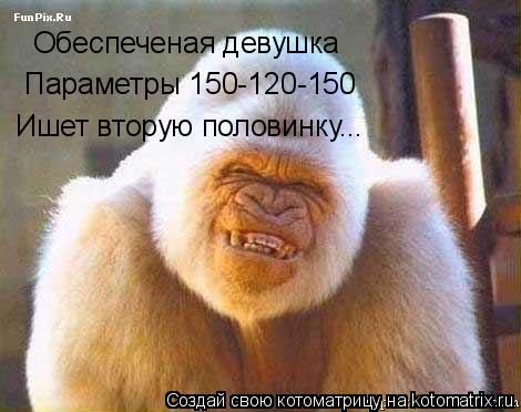 Обеспеченая девушка Параметры 150-120-150 Ишет вторую половинку...... Котоматрица: Обеспеченая девушка Параметры 150-120-150 Ишет вторую половинку...