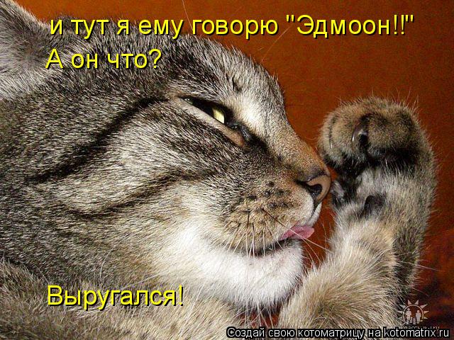 и тут я ему говорю "Эдмоон!!" А он что? Выругался!... Котоматрица: и тут я ему говорю "Эдмоон!!" А он что? Выругался!