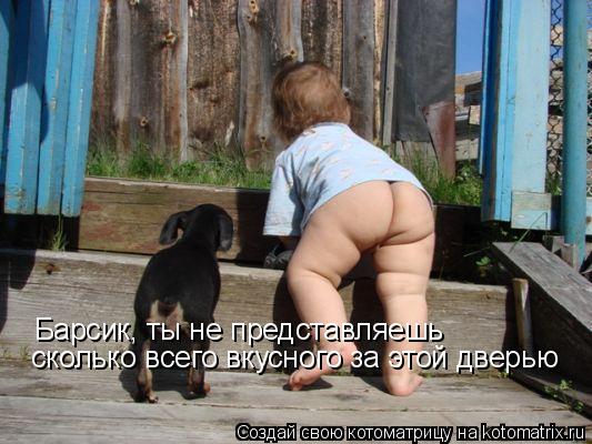 Барсик, ты не представляешь сколько всего вкусного за этой дверью... Котоматрица: Барсик, ты не представляешь сколько всего вкусного за этой дверью