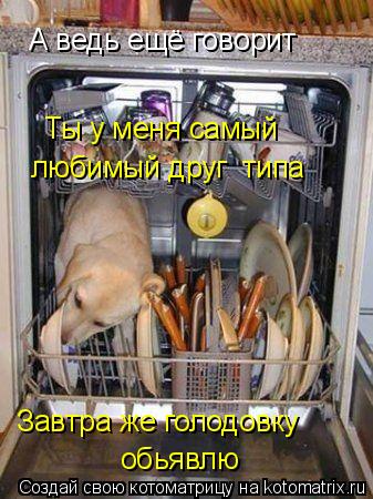 А ведь ещё говорит Ты у меня самый любимый друг типа Завтра же голодовку обьявлю... Котоматрица: А ведь ещё говорит Ты у меня самый любимый друг типа Завтра же голодовку обьявлю