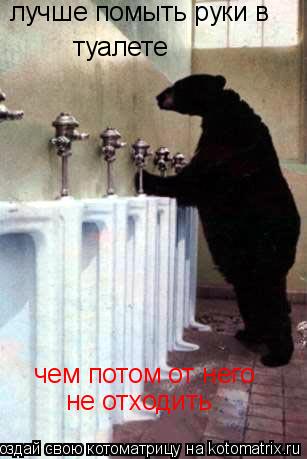 лучше помыть руки в туалете чем потом от него не отходить... Котоматрица: лучше помыть руки в туалете чем потом от него не отходить