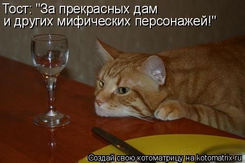 Тост: "За прекрасных дам и других мифических персонажей!"... Котоматрица: Тост: "За прекрасных дам и других мифических персонажей!"