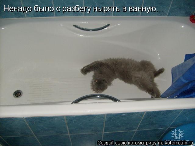 Ненадо было с разбегу нырять в ванную...... Котоматрица: Ненадо было с разбегу нырять в ванную...