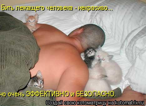Бить лежащего человека - некрасиво... но очень ЭФФЕКТИВНО и БЕЗОПАСНО.... Котоматрица: Бить лежащего человека - некрасиво... но очень ЭФФЕКТИВНО и БЕЗОПАСНО.