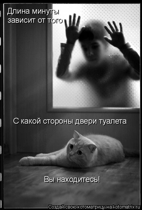 Длина минуты зависит от того С какой стороны двери туалета Вы находитесь!... Котоматрица: Длина минуты зависит от того С какой стороны двери туалета Вы находитесь!