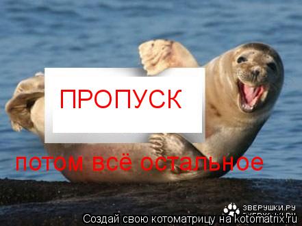 ПРОПУСК потом всё остальное... Котоматрица: ПРОПУСК потом всё остальное