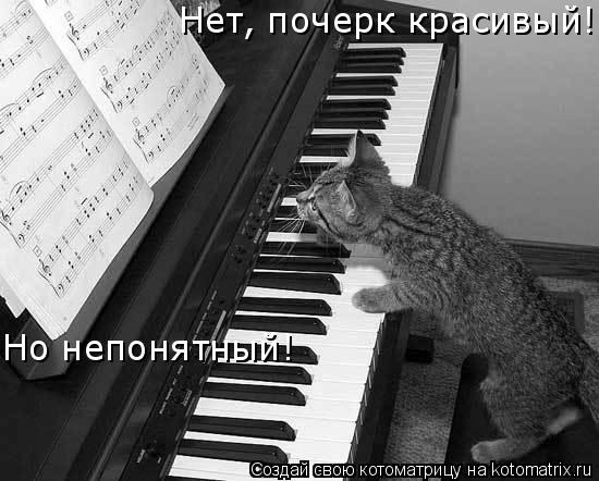 Нет, почерк красивый! Но непонятный!... Котоматрица: Нет, почерк красивый! Но непонятный!