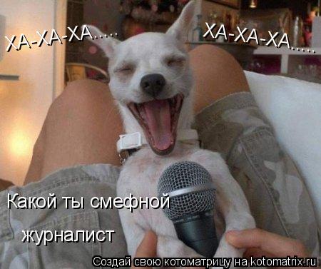 ХА-ХА-ХА..... ХА-ХА-ХА..... Какой ты смефной журналист... Котоматрица: ХА-ХА-ХА..... ХА-ХА-ХА..... Какой ты смефной журналист