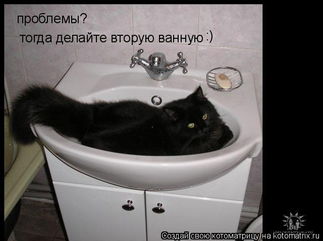 проблемы? тогда делайте вторую ванную :)... Котоматрица: проблемы? тогда делайте вторую ванную :)