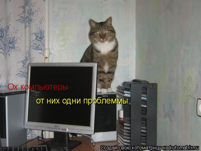 Ох компьютеры от них одни проблеммы... Котоматрица: Ох компьютеры от них одни проблеммы