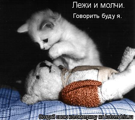 Лежи и молчи. Говорить буду я.... Котоматрица: Лежи и молчи. Говорить буду я.