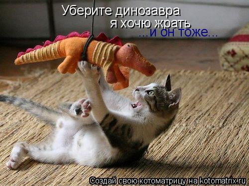 Уберите динозавра я хочю жрать ...и он тоже...... Котоматрица: Уберите динозавра я хочю жрать ...и он тоже...