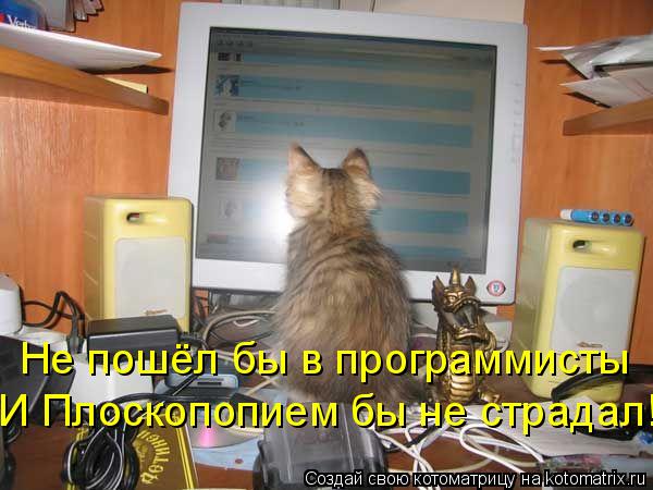 Не пошёл бы в программисты И Плоскопопием бы не страдал!... Котоматрица: Не пошёл бы в программисты И Плоскопопием бы не страдал!