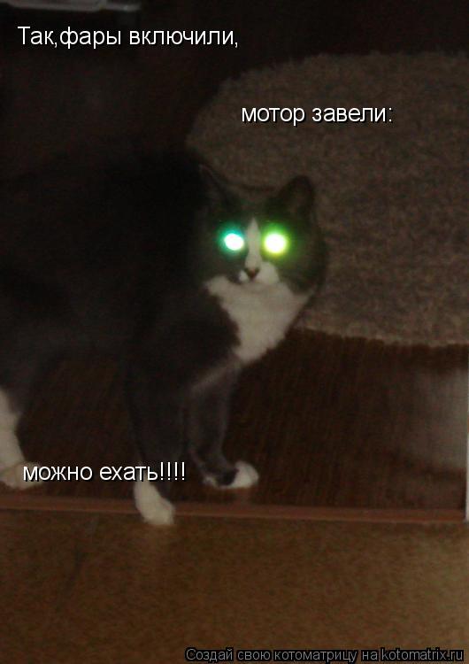 Так,фары включили, мотор завели: можно ехать!!!!... Котоматрица: Так,фары включили, мотор завели: можно ехать!!!!
