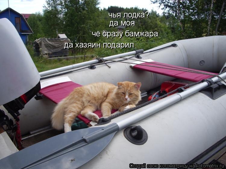 чья лодка? да моя чё сразу бамжара да хазяин подарил... Котоматрица: чья лодка? да моя чё сразу бамжара да хазяин подарил