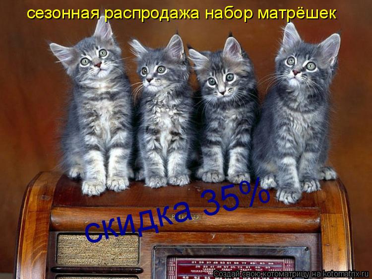 сезонная распродажа набор матрёшек скидка 35%... Котоматрица: сезонная распродажа набор матрёшек скидка 35%