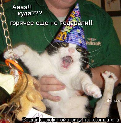 Котоматрица: Аааа!! куда??? горячее еще не подавали!!