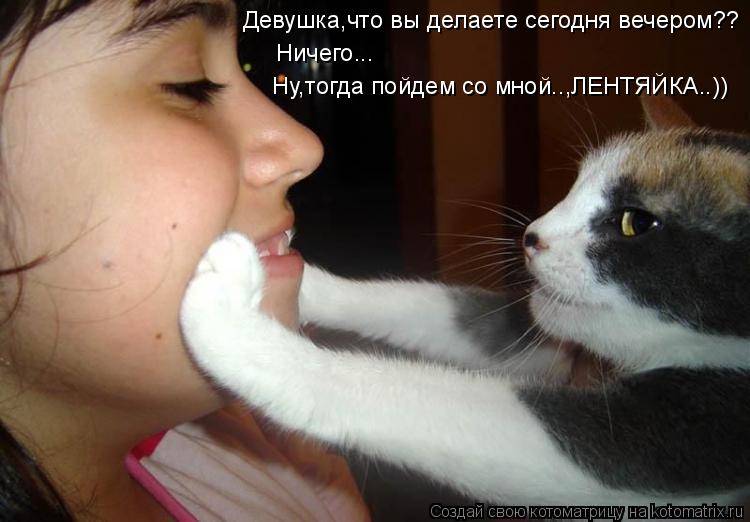 Девушка,что вы делаете сегодня вечером?? Ничего... Ну,тогда пойдем со мной..,ЛЕНТЯЙКА..))... Котоматрица: Девушка,что вы делаете сегодня вечером?? Ничего... Ну,тогда пойдем со мной..,ЛЕНТЯЙКА..))