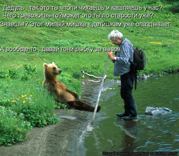 Дедуль , так это ты чтоли чихаешь и кашляешь у нас? Чего тревожишь то?может это ты по старости уже? ... Котоматрица: Дедуль , так это ты чтоли чихаешь и кашляешь у нас? Чего тревожишь то?может это ты по старости уже? Знаешь!? Этот милый мишка к детишкам уже оп