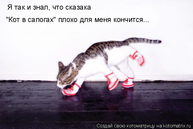 Котоматрица: Я так и знал, что сказака "Кот в сапогах" плохо для меня кончится...
