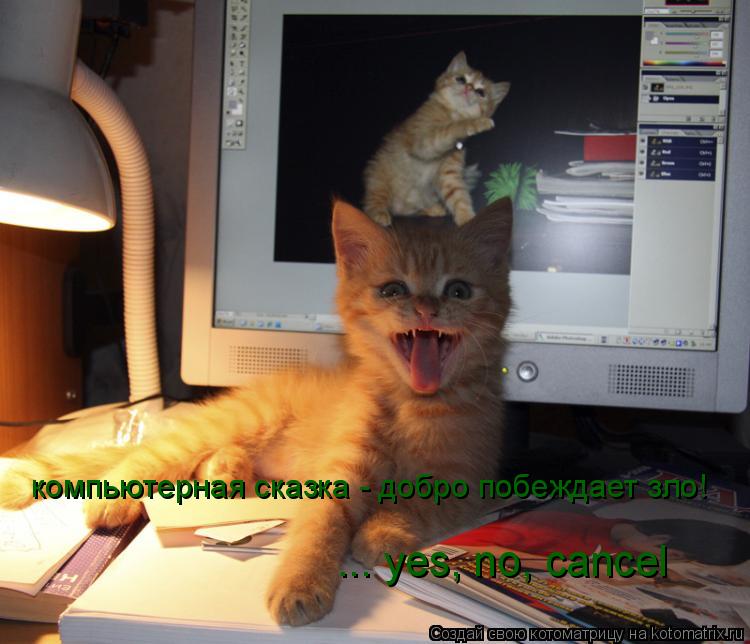 компьютерная сказка - добро побеждает зло! ... yes, no, cancel... Котоматрица: компьютерная сказка - добро побеждает зло! ... yes, no, cancel