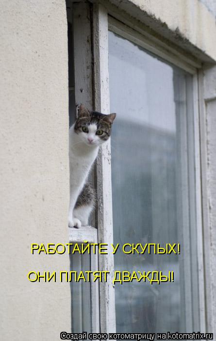 Котоматрица: РАБОТАЙТЕ У СКУПЫХ!  ОНИ ПЛАТЯТ ДВАЖДЫ!