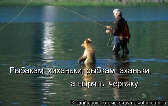 Котоматрица: Рыбакам  хиханьки, рыбкам  аханьки,  а нырять  червяку.