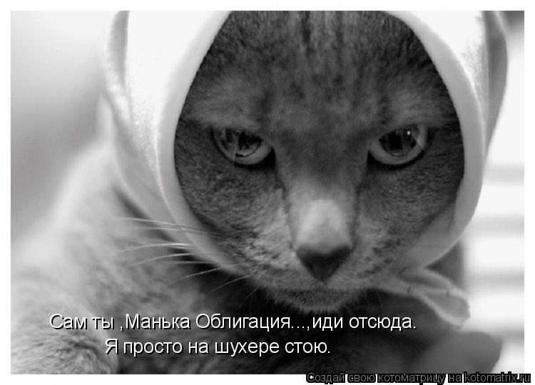 Сам ты ,Манька Облигация...,иди отсюда. Я просто на шухере стою.... Котоматрица: Сам ты ,Манька Облигация...,иди отсюда. Я просто на шухере стою.