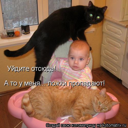 Уйдите отсюда! А то у меня... ложки пропадают!... Котоматрица: Уйдите отсюда! А то у меня... ложки пропадают!
