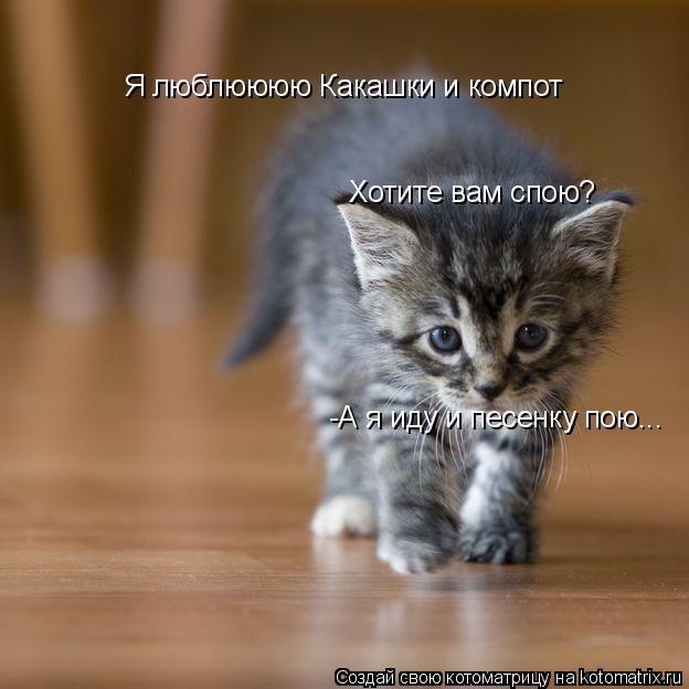 -А я иду и песенку пою... Хотите вам спою? Я люблюююю Какашки и компот... Котоматрица: -А я иду и песенку пою... Хотите вам спою? Я люблюююю Какашки и компот