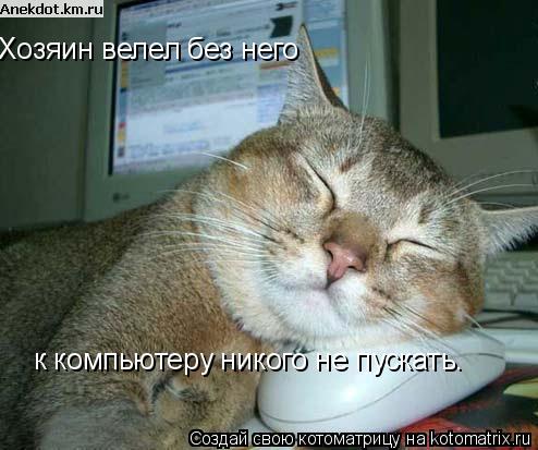 Хозяин велел без него к компьютеру никого не пускать.... Котоматрица: Хозяин велел без него к компьютеру никого не пускать.