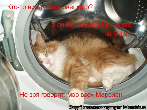 Котоматрица: Кто-то видел Черновецкого? а он был со мной в полете... на Марс Не зря говорят: мэр всех Марсиан!