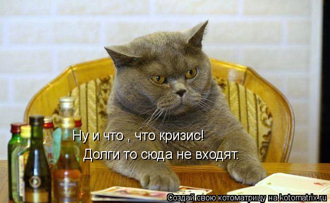 Котоматрица: Ну и что , что кризис! Долги то сюда не входят.
