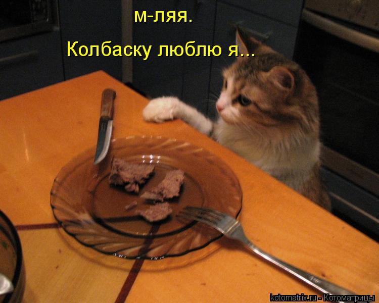 м-ляя. Колбаску люблю я...... Котоматрица: м-ляя. Колбаску люблю я...
