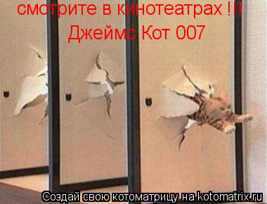смотрите в кинотеатрах !!! Джеймс Кот 007... Котоматрица: смотрите в кинотеатрах !!! Джеймс Кот 007